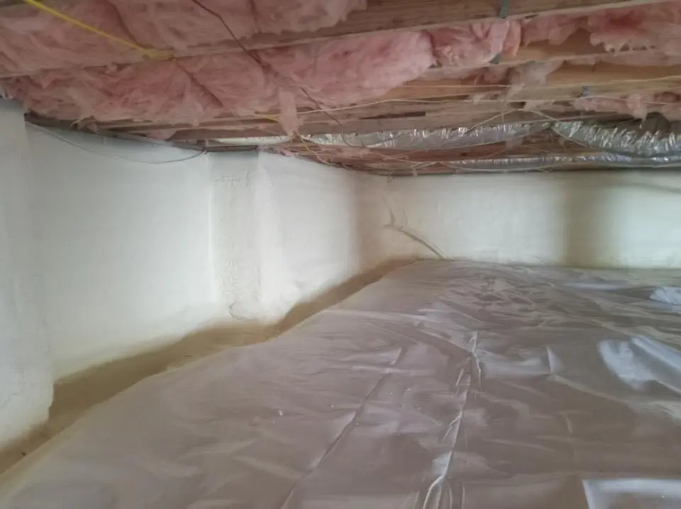 Crawl space encapsulation with closed-cell spray foam for Spray Foam Roofing Repair in Galloway
